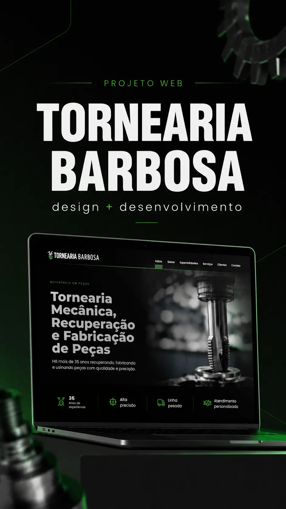 Apresentação do site Tornearia Barbosa em desktop e celular
